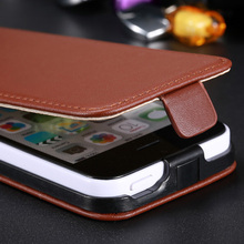 For iPhone 5 Cases Luxury Real Genuine Leather Magnetic Flip Mobile Phone Case For iPhone 5