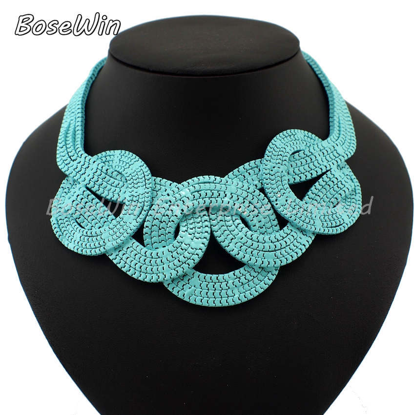 Fashion Spray Paint Snake Chain Twisted Welding Women Short Collar Chokers Necklaces Statement Jewelry Neon Colors