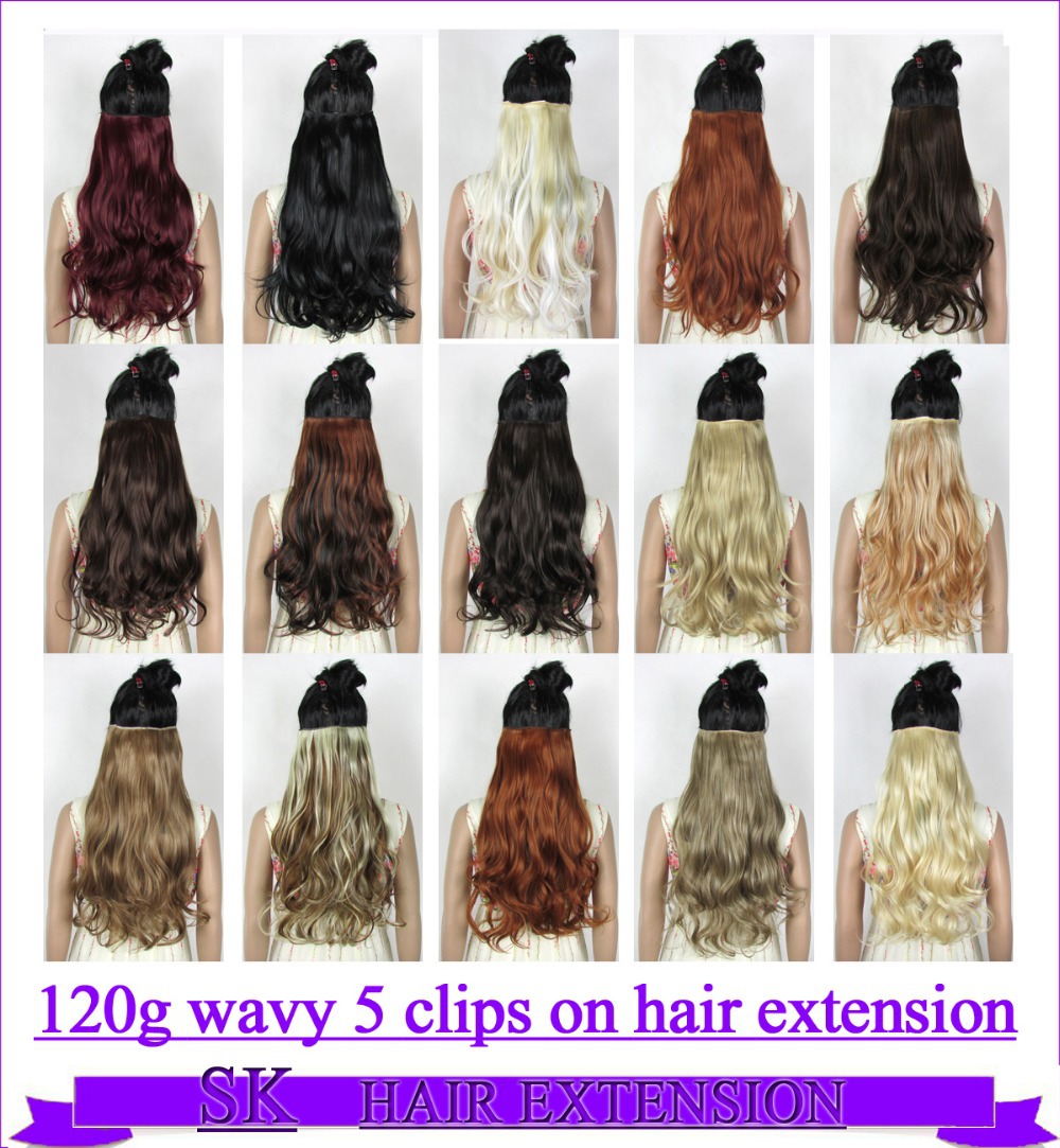 24 60cm 120g body wave 5 clips on hair extension clip in hair extensions 40 colors