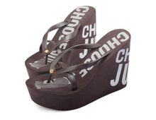 New 2014 Ultra high heels beach slippers summer wedges platform sandals flip flops women s shoes