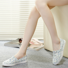 2014 hot selling brethable shoe female cotton made drop shippingr low flat boat shoes with flower