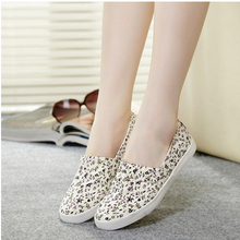 2014 hot selling brethable shoe female cotton made drop shippingr low flat boat shoes with flower