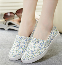 2014 hot selling brethable shoe female cotton made drop shippingr low flat boat shoes with flower