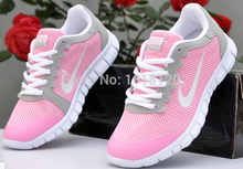 Free shipping – the new 2014 women large leisure sports shoes low net surface breathable plus-size shoes