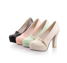 Mint green small fresh nude color candy color high heeled shoes platform shoes princess shoes fashion