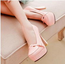 Mint green small fresh nude color candy color high heeled shoes platform shoes princess shoes fashion