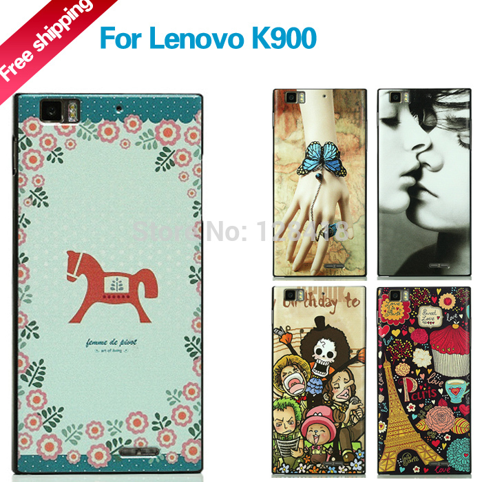 Ultra thin hard plastic case for lenovo k900 cartoon cover cases supermen black edge mobile phone