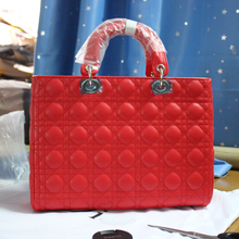 2014 High Quality Fashion Lady Bag with Charms Miss Bag 25cm Lambskin Leather Lady Shoulder Bags