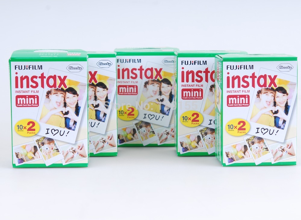 Fujifilm Instax Mini Film 5 Twin Packs Total 100 sheets Plain Edge for Instant Photo Camera