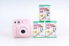 Fujifilm Instax Mini 8 Pink Instant Photo Camera + 3 Boxes Instax Mini Film Twin Pack (60 Photos) Free Shipping