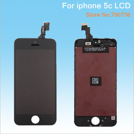 Mobile Phone LCDs LCD display for iphone 5c touch screen digitizer assembly black white Free shipping