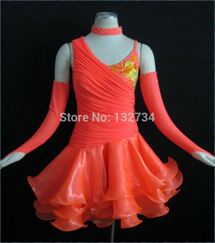 2014 Rumba Jive Chacha Latin Dance Dress Ballroom Dress Latin Costume Exercise Dress T 0015
