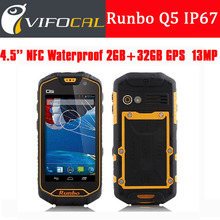 Runbo Q5 IP67 Quad Core Smartphone Walkietalkie MTK6589T 4 5 OTG NFC 2GB 32GB GPS 3G