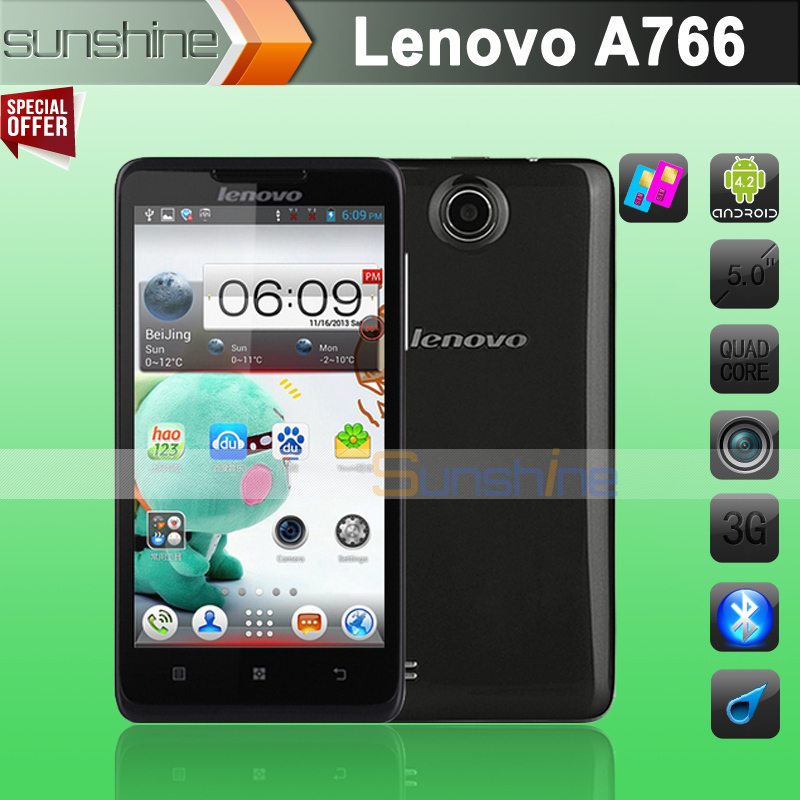 Original Lenovo A766 MTK6589m Quad Core Mobile Phone 5 IPS 4GB ROM Android 4 1 Dual