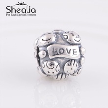 Authentic 925 Sterling Silver Love family Charm Beads DIY Craft Beads Jewelry Accessories Fits Pandora Style