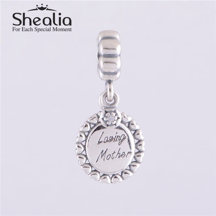 Loving Mother Stamp Authentic 925 Sterling Silver Beads Fits Pandora Style Charm Bracelet Necklaces Pendants DIY