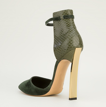 Noble Ankle Strap Heels Fashion Brand Genuine Leather Sexy High Heels Suede Toe Shoes Woman Zapatos