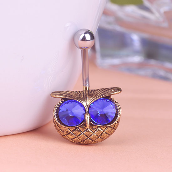 Illuminati Big Emerald Owl Piercing Navel Belly Button Rings Lingerie Sexy Body Jewelry Perfume for personality