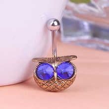 Illuminati Big Emerald Owl Piercing Navel Belly Button Rings Lingerie Sexy Body Jewelry Perfume for personality Gothic Vaz unhas