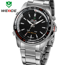 New Fashion Classical WEIDE Mens Sports Watches Military Army Full Steel Date Alarm Analog LED Digital