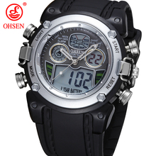 2014 nueva OHSEN marca alarma de día reloj deportivo hombres niños Rubber Band reloj Digital Display buceo militar relojes para el regalo