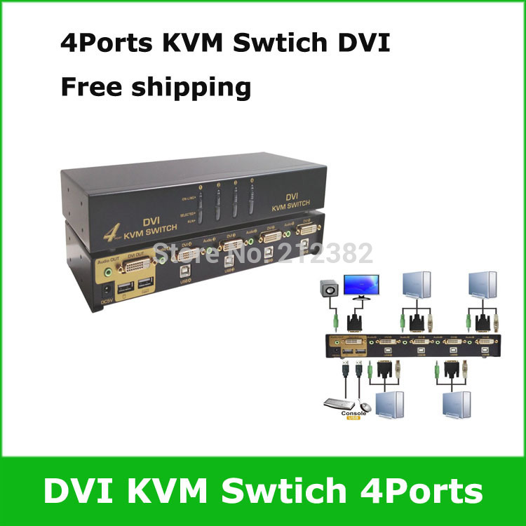 4  USB DVI kvm- , Kvm- DVI -