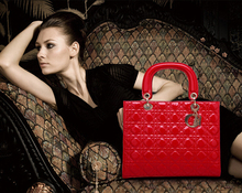 New 2014 Elegant lozenge women handbag high quality PU leather the letter stylishly decorated shoulder bag Messenger bag