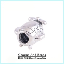 925 Sterling Silver Aeroplane Charm Thread Beads For Bracelet Jewelry Making Fits Pandora Style Charm Bracelets & Bangles