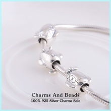 925 Sterling Silver Aeroplane Charm Thread Beads For Bracelet Jewelry Making Fits Pandora Style Charm Bracelets