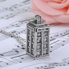 Bronze Antique silver golden color doctor who TARDIS police box pendant necklace Men s women s