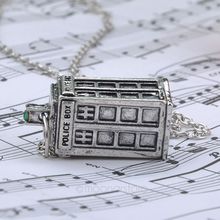 Bronze Antique silver golden color doctor who TARDIS police box pendant necklace Men s women s