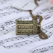 Bronze Antique silver golden color doctor who TARDIS police box pendant necklace Men s women s