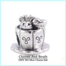 Mouse in the Cup 925 Sterling Silver Thread Charm Beads Women DIY Bracelets Jewelry Making Fits Pandora Style Bracelets