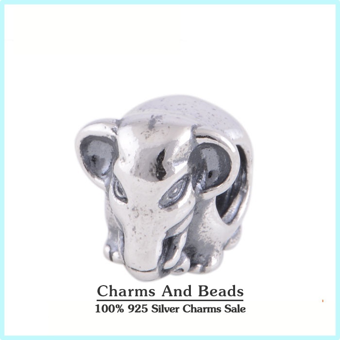 Lucky Elephant 925 Sterling Silver Thread Charm Beads DIY Bracelets Jewelry Making Fits Pandora Style Bracelets
