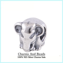 Lucky Elephant 925 Sterling Silver Thread Charm Beads DIY Bracelets Jewelry Making Fits Pandora Style Bracelets Bangles
