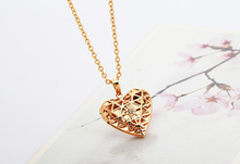 2014 New 18K Real Gold Plated Locket Rhinestone Jewelry Wholesale Love Gift For Women Romantic Heart