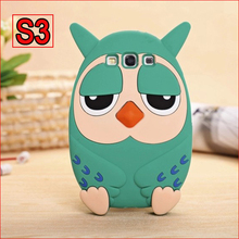 For Samsung Galaxy S3 Owl Case Mobile Phone Parts I9300 Silica Gel Sets Blue Pink Silicon Covers for I9300