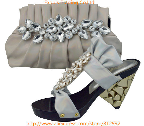 Italian matching shoe and bag set for wedding and party in wholesale in 1308 L6 38