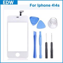 White Front Glass Lens + Touch Screen Digitizer For iPhone 4 4S 4G Replacement for Lcd Screen Case + Opening Tools Gua Work