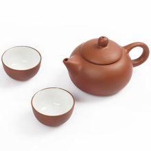 Free Shipping Drinkware KungFu Tea Set,1 Teapot 2 Teacup,YiXing Purple Clay,3Pcs Red Tea Service, Puer Teapot 120ml High-Quality