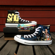 Sword Art Online Anime Converse Shoes High Top Canvas Sneaker Custom Hand Painted Converse for Men Women