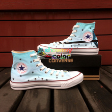 High Top Anime Converse Black Rock Shooter Shoes for Men Women Hand Painted White Converse Sneaker