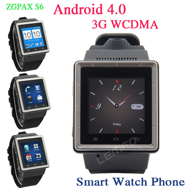 ZGPAX S6 Smart Watch Phone 1 54 Inch 3G Android 4 0 MTK6577 Dual Core Smartwatch