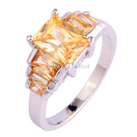 Wholesale Emerald Cut Morganite 925 Silver Ring Size 6 7 8 9 10 Newly Flawless Wonderful Women Rings Jewelry Free Shipping