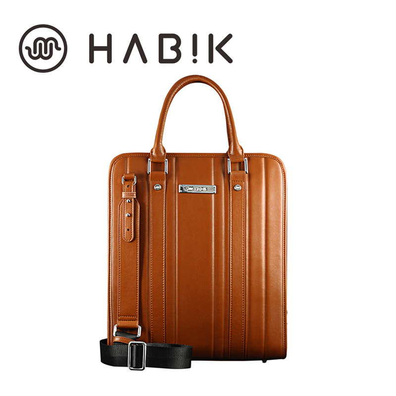 HABIK Original Men s Laptop Computer Leather Handbags Briefcase Notebook Tablet Shoulder Bag Case w Strap