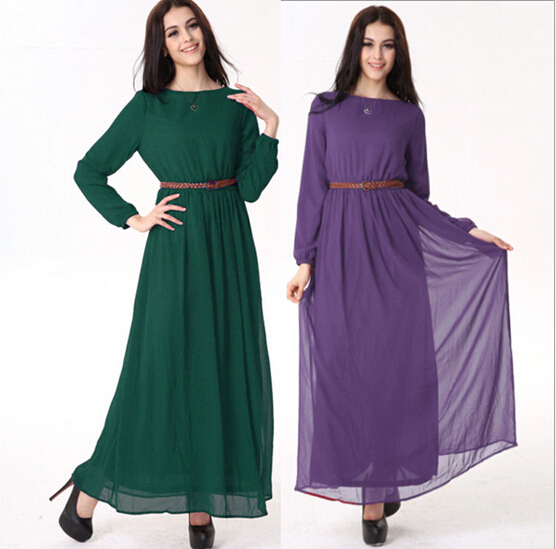 -Dress-Summer-Chiffon-Clothing-Women-Long-Sleeve-Maxi-Dress-Malaysia ...