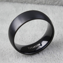 New Fashion Men s Pure Titanium Rings Black Plated 8mm Wide U S Size 6 14