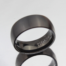 New Fashion Men s Pure Titanium Rings Black Plated 8mm Wide U S Size 6 14