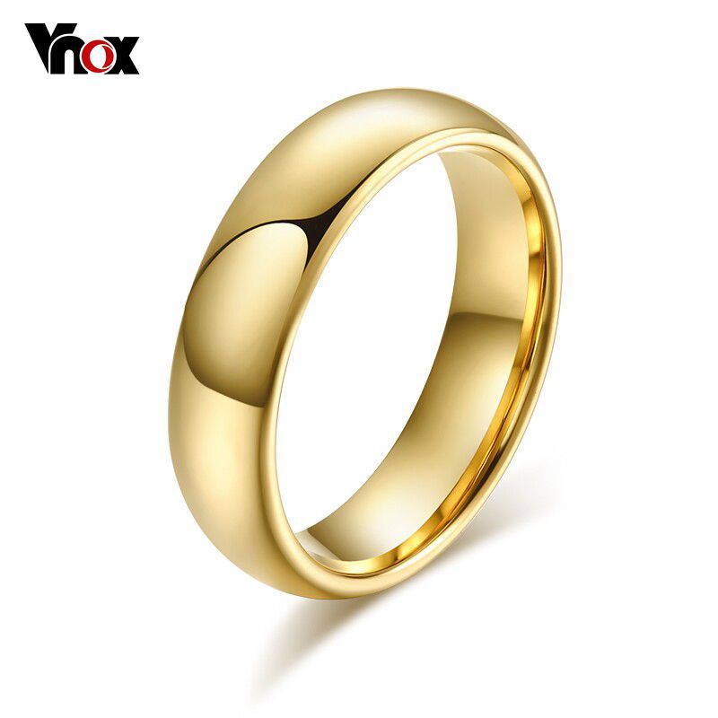 Fashion 100 pure tungsten rings 6MM wide 18k gold plated wedding rings for women and men