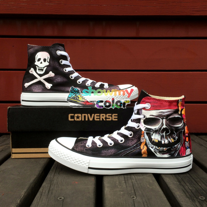 Pre Order for Christams Gifts for Men Women Pirate Black Converse Shoes All Star Sneaker Hand